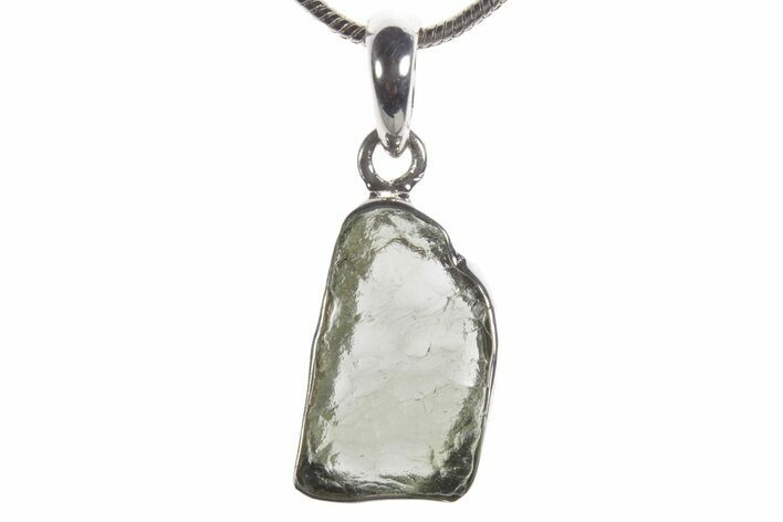 Green Moldavite Tektite Pendant ( g) - Czech Republic #353941